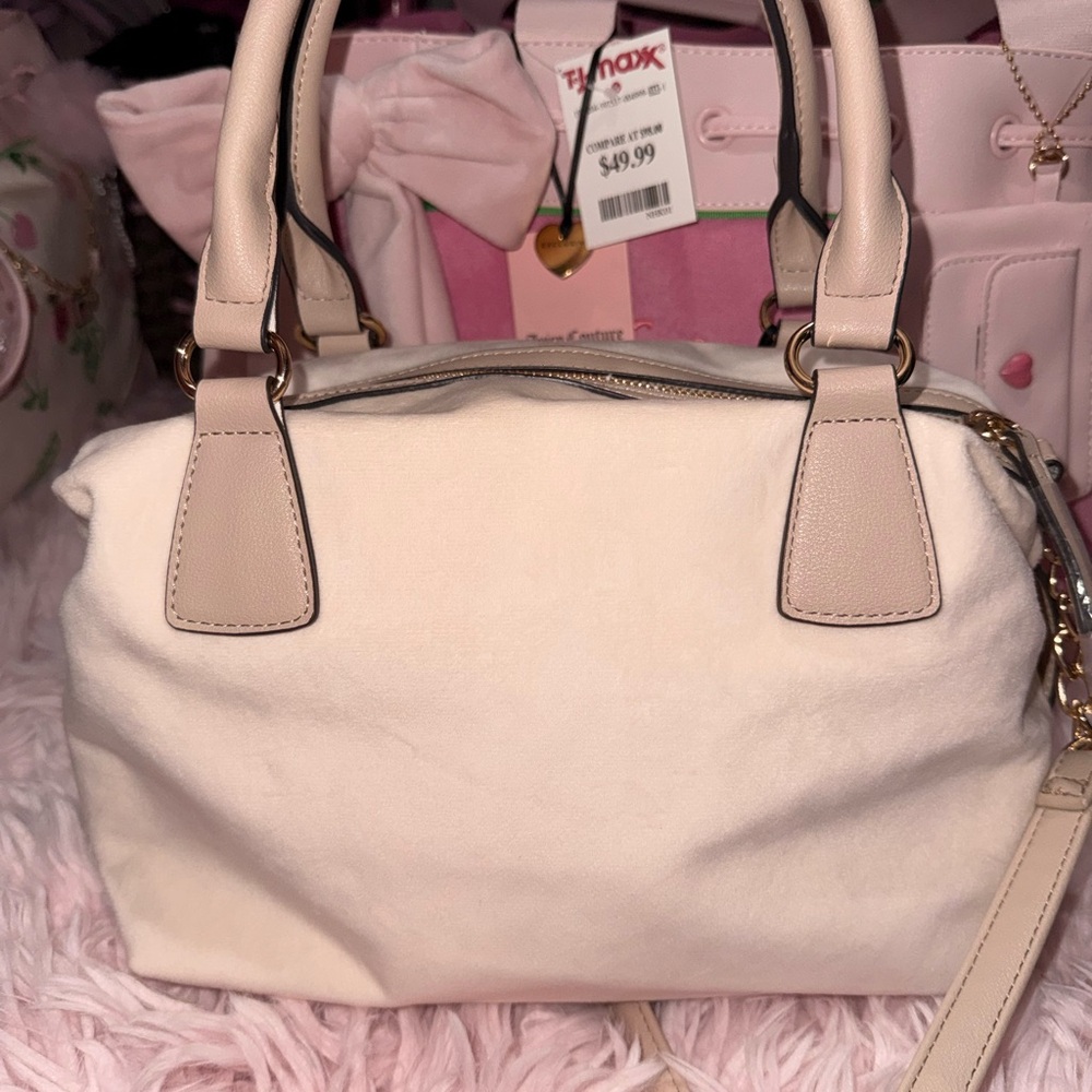 Juicy Couture Falling for Juicy Cream Embroidered Logo Satchel - Picture 5 of 6